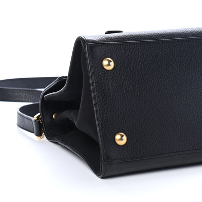 Saint Laurent Calfskin Canvas Small Muse Two Black 8 of 9