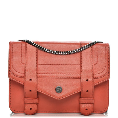Proenza Schouler Lambskin PS1 Large Chain Wallet Deep Coral 1 of 9