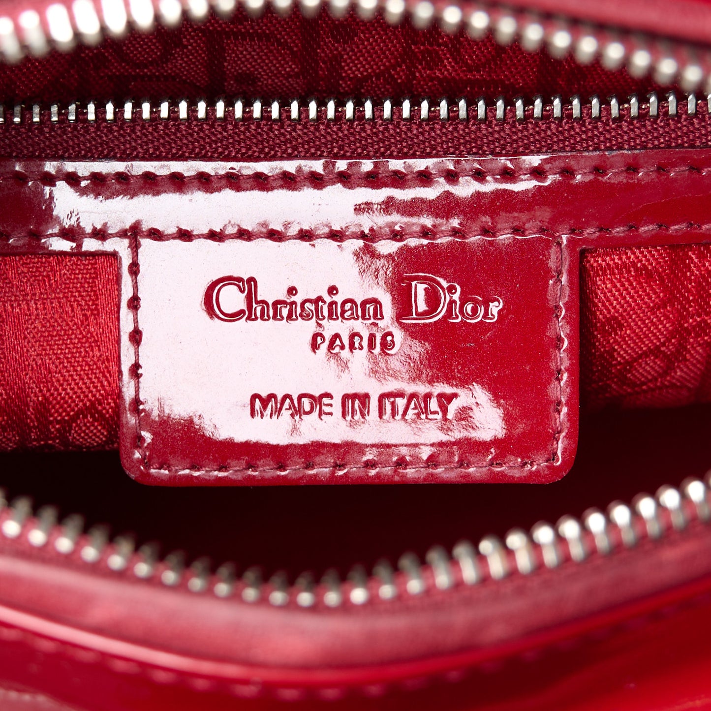 Patent Cannage Medium Lady Dior Red