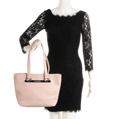 Chanel Caviar Square Stitched Tote Pink 2 of 7