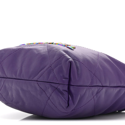 Chanel Shiny Calfskin Quilted Rainbow Mini Chanel 22 Purple 10 of 10