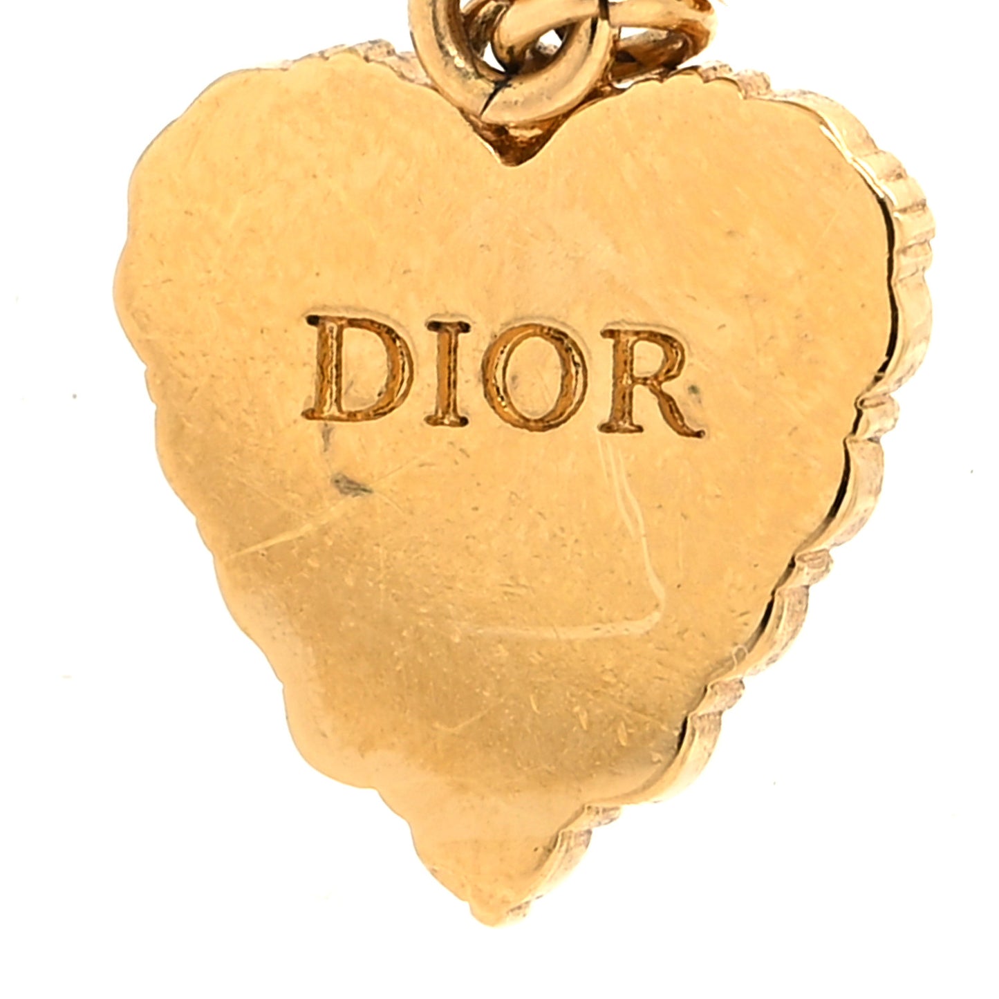 Crystal CD Heart Earrings Gold