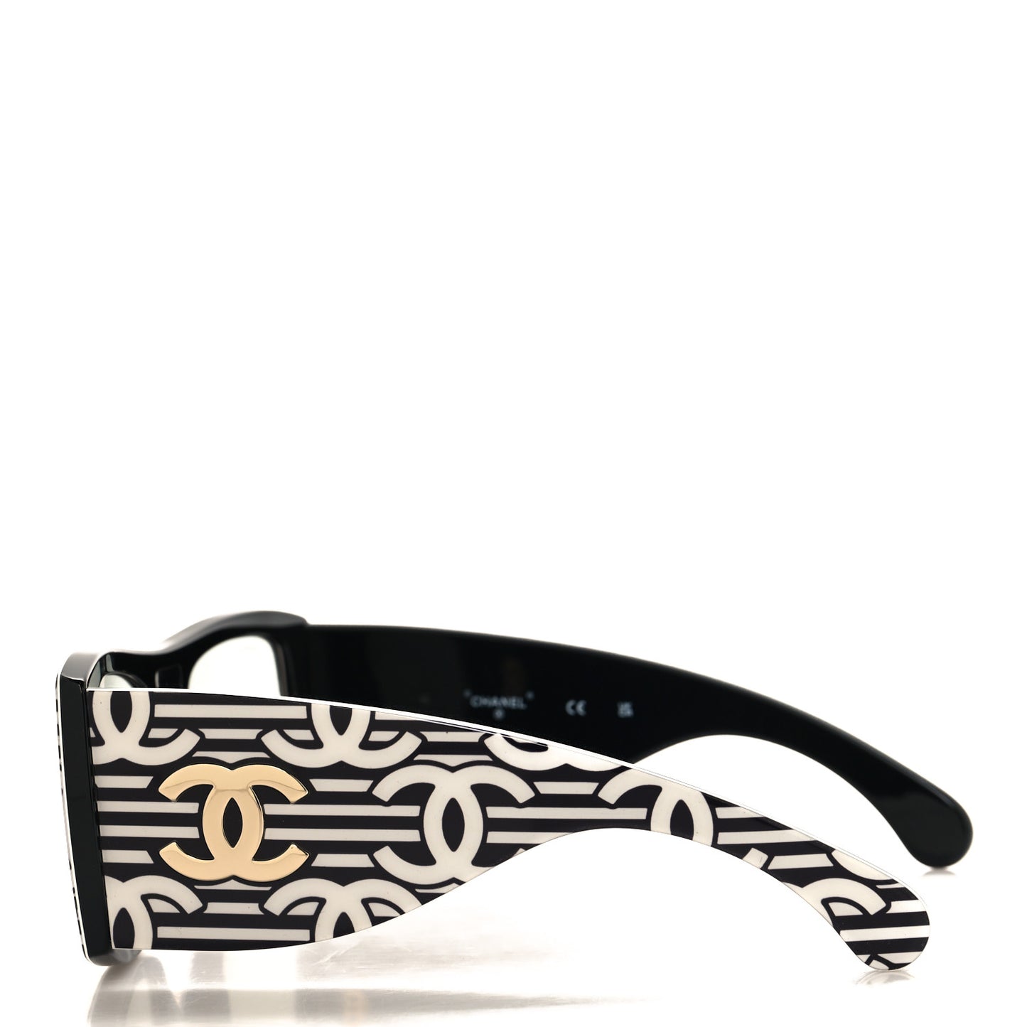 Acetate CC Logo Square Sunglasses 71628 Black White
