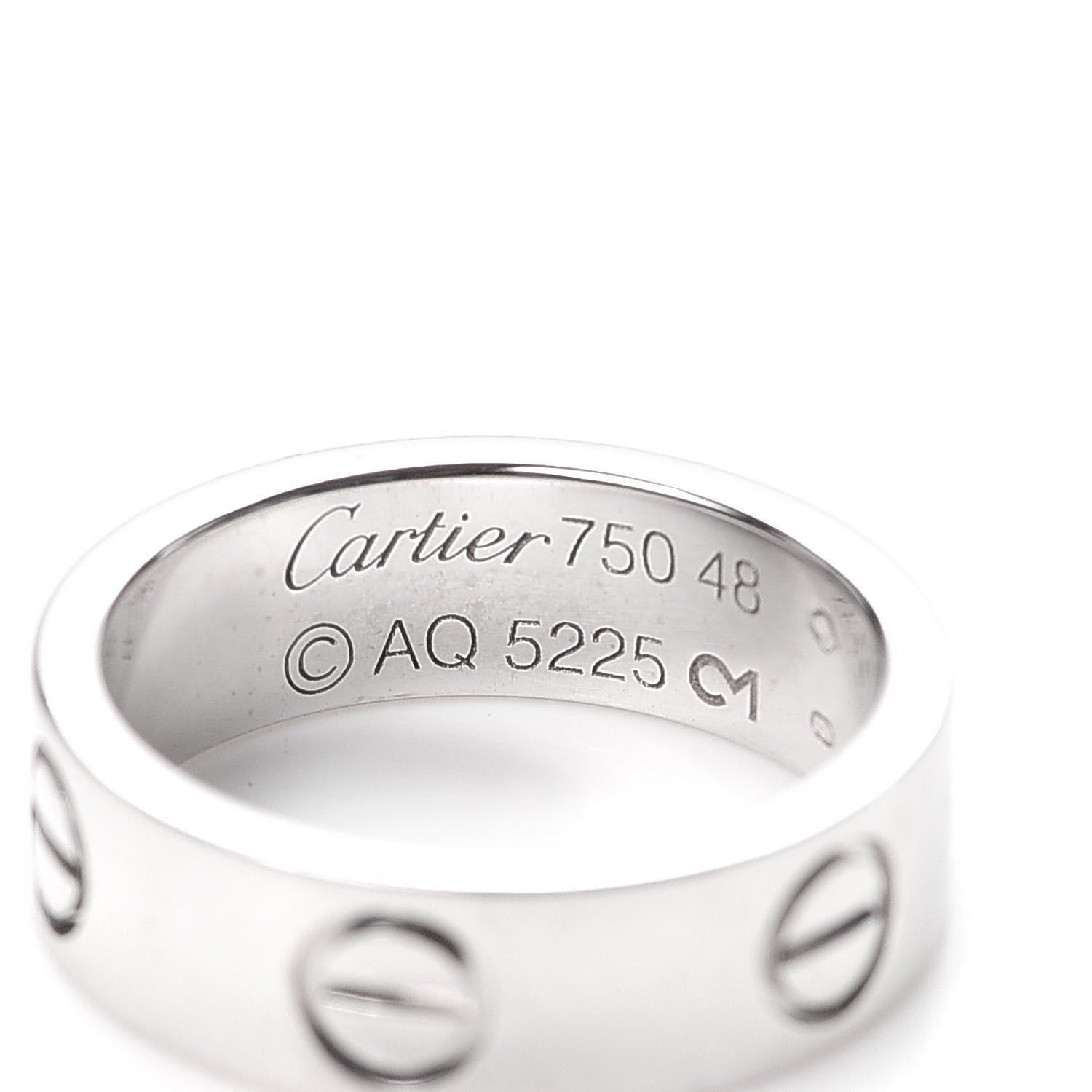 Cartier 18K White Gold 5.5mm LOVE Ring 48 4.5 4 of 5