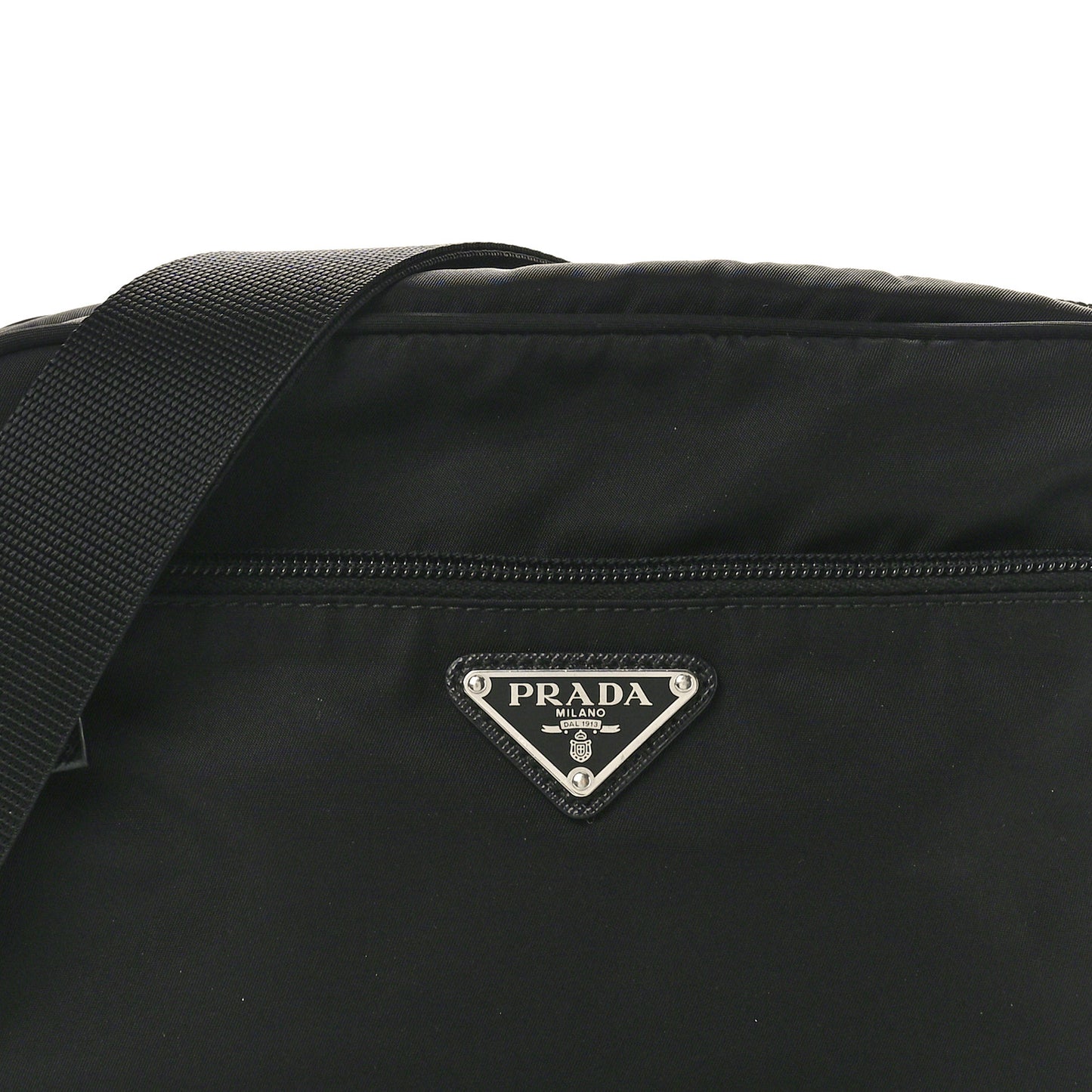 Tessuto Nylon Triangle Shoulder Bag Black