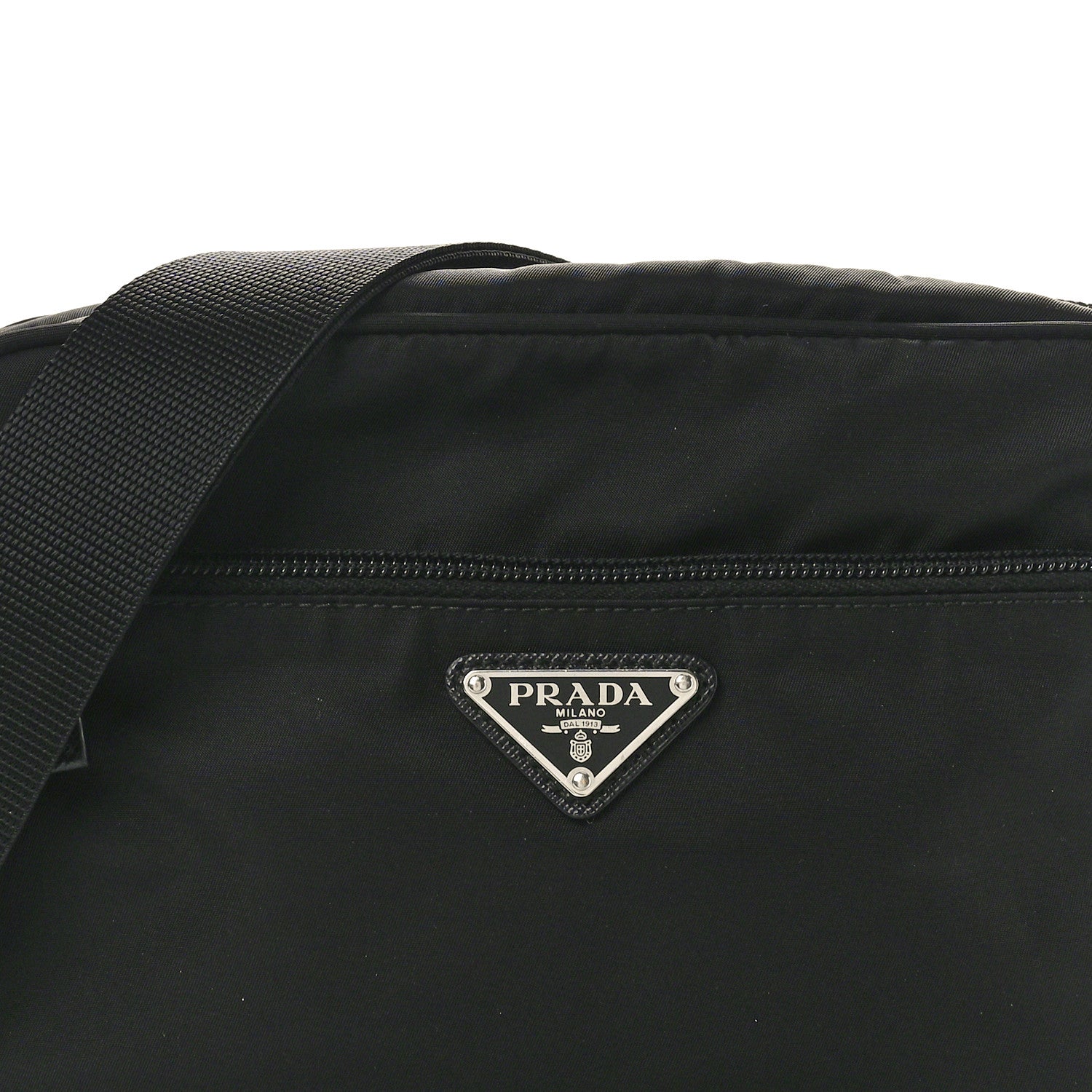 Prada Tessuto Nylon Triangle Shoulder Bag Black 8 of 10