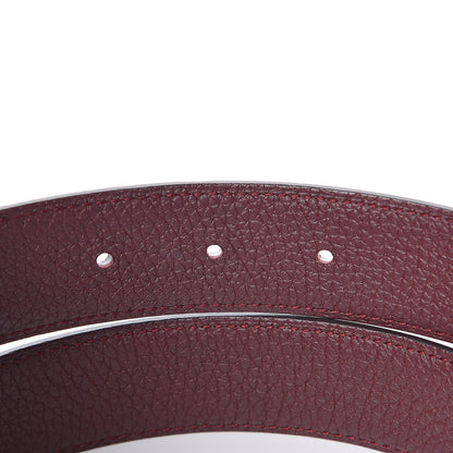Hermes Box Togo 32mm Belt Strap 85 Black Bordeaux 4 of 5