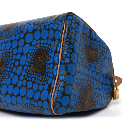 Louis Vuitton Monogram Kusama Town Speedy 30 Blue 10 of 11