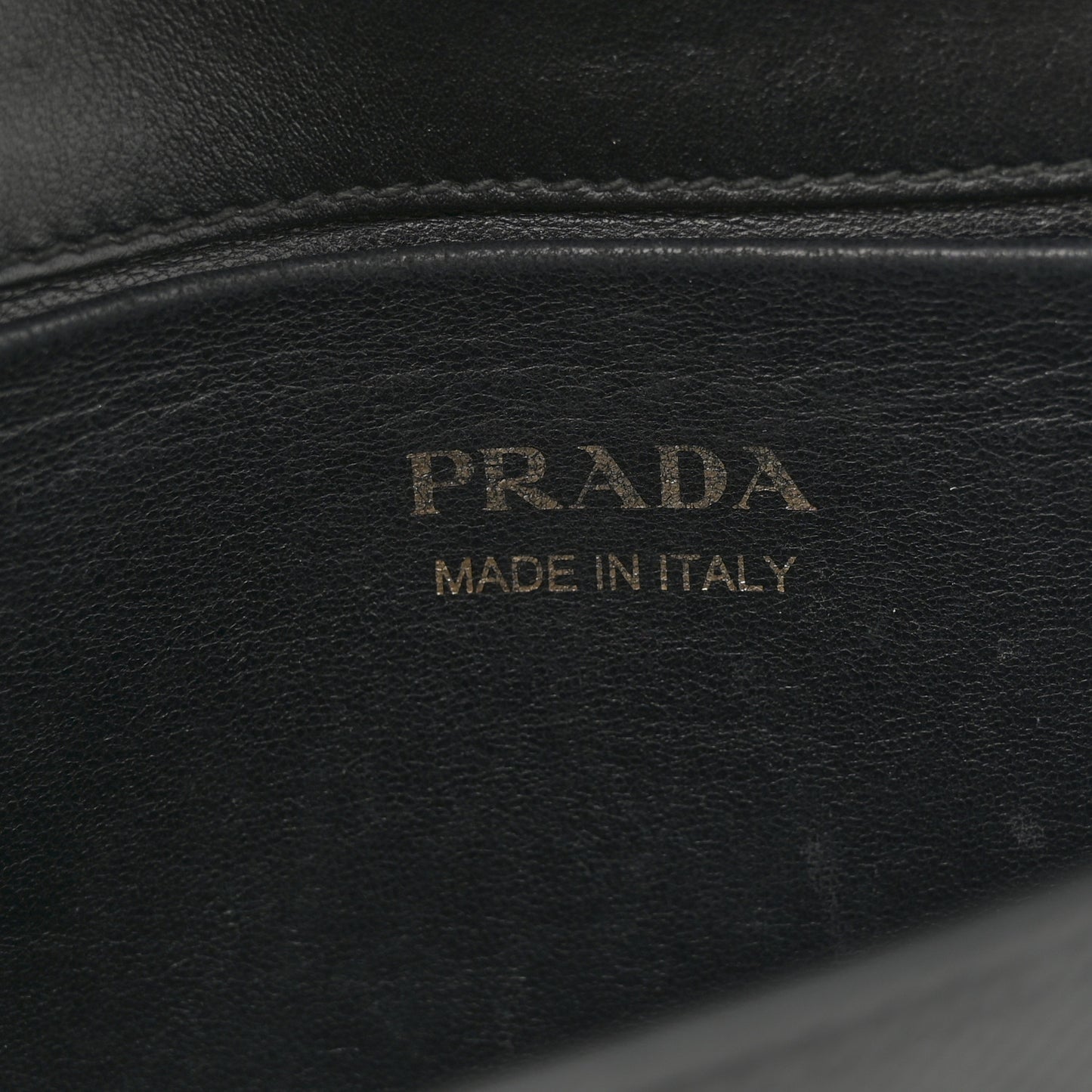 Saffiano Cuir Calfskin Monochrome Envelope Wallet on Chain Shoulder Bag Black