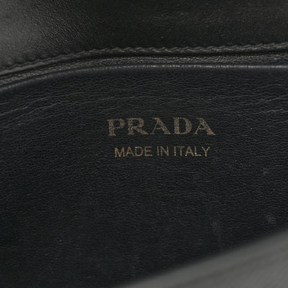 Prada Saffiano Cuir Calfskin Monochrome Envelope Wallet on Chain Shoulder Bag Black 6 of 16