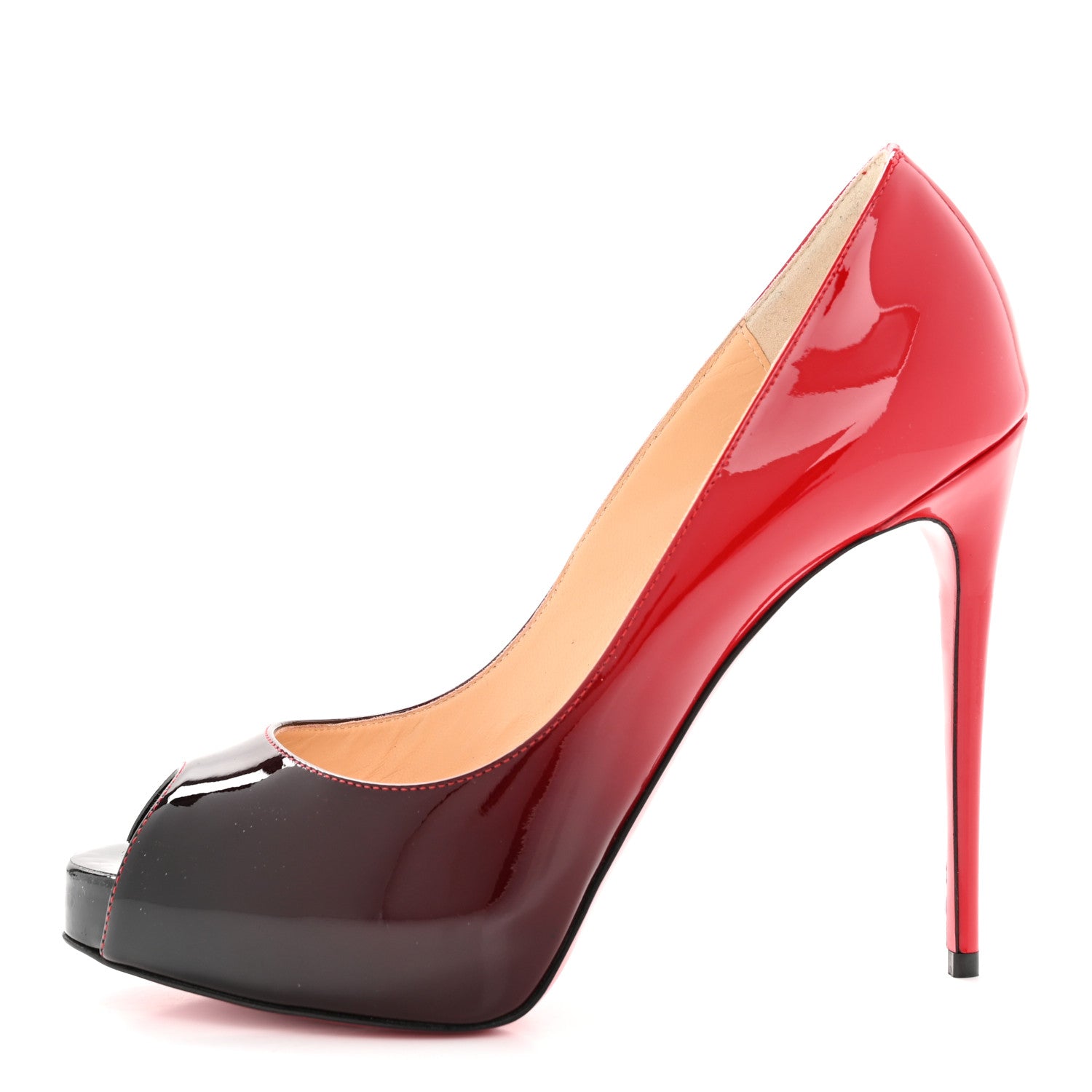 Christian Louboutin Patent Degrade New Very Prive 120 Pumps 37 Black Red 2 of 16