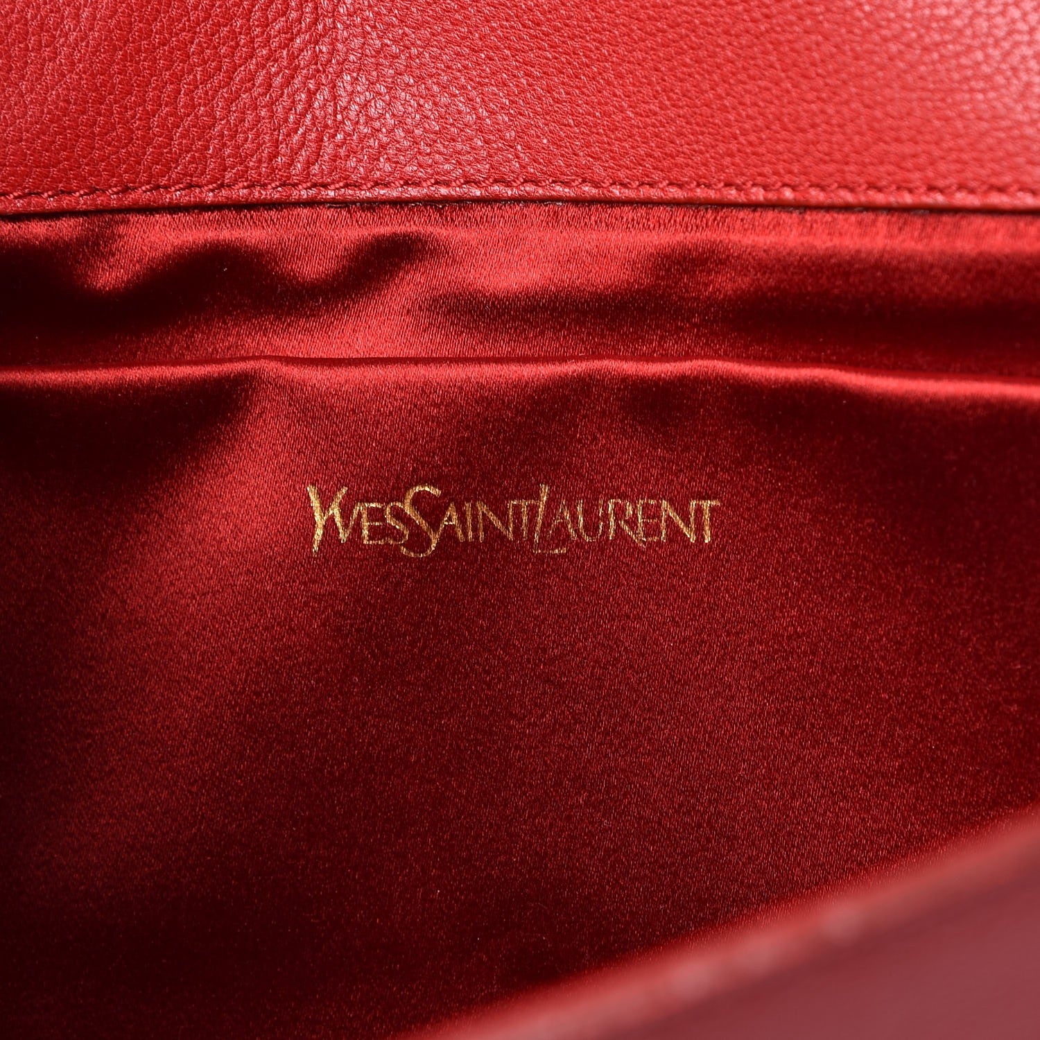 Saint Laurent Goatskin Monogram Large Belle De Jour Clutch Red 6 of 7