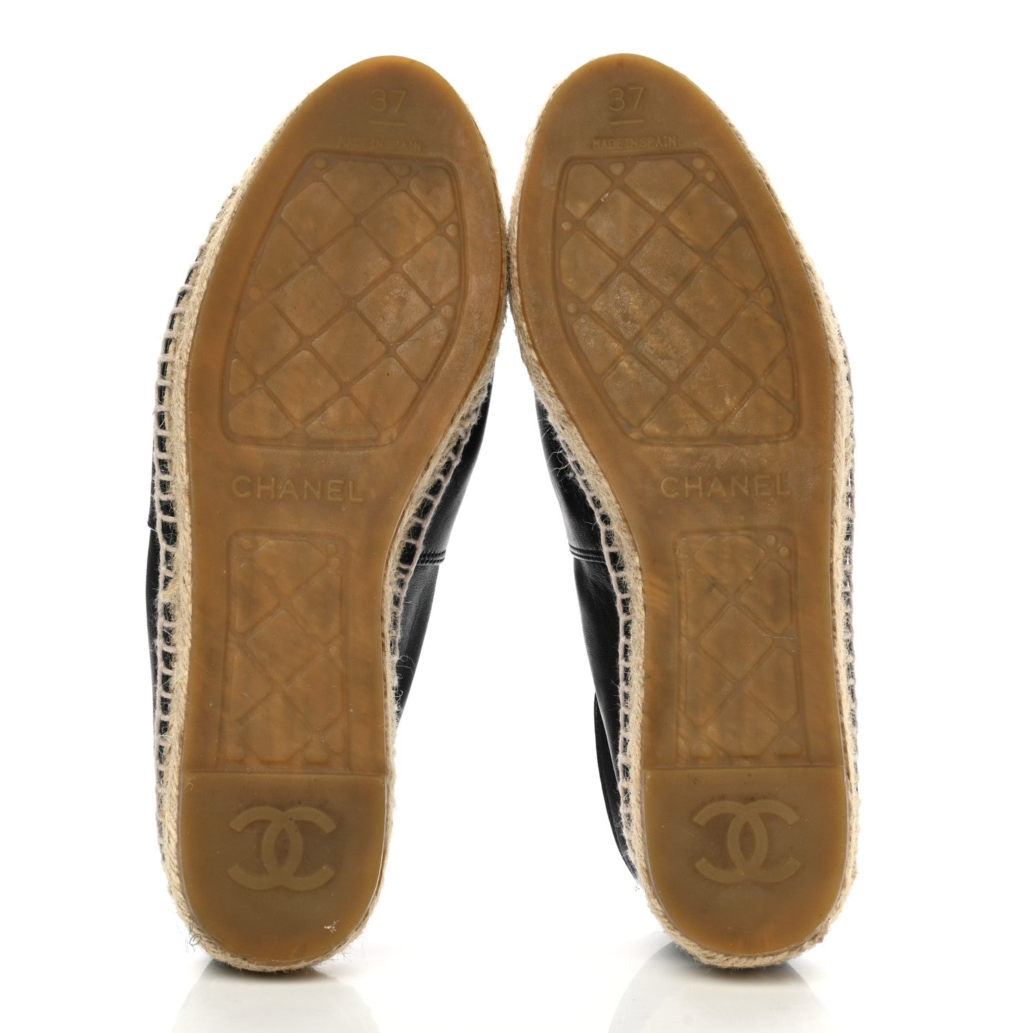 Chanel Lambskin CC Espadrilles 37 Black 5 of 9