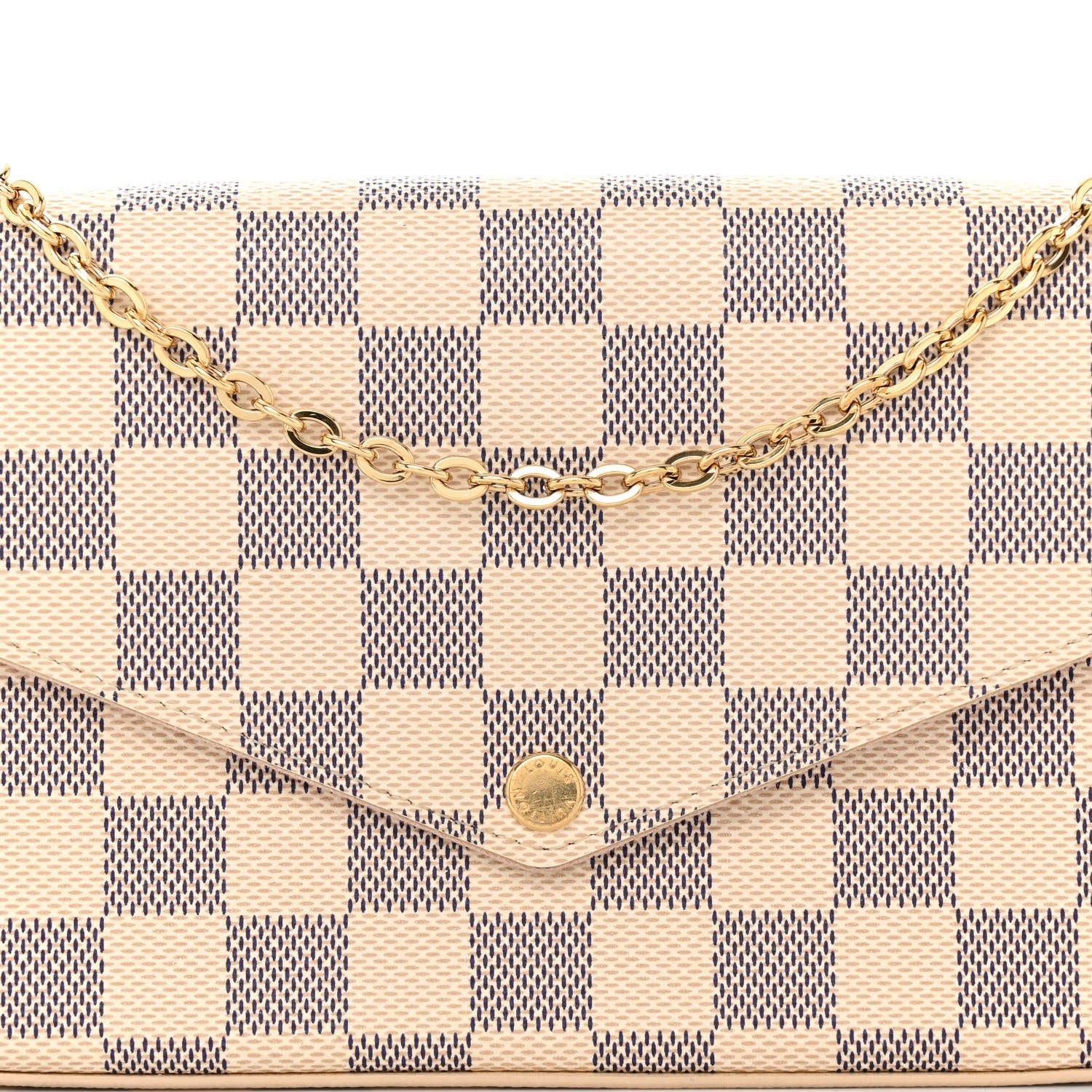 Louis Vuitton Damier Azur Pochette Felicie Chain Wallet Rose Ballerine 8 of 10