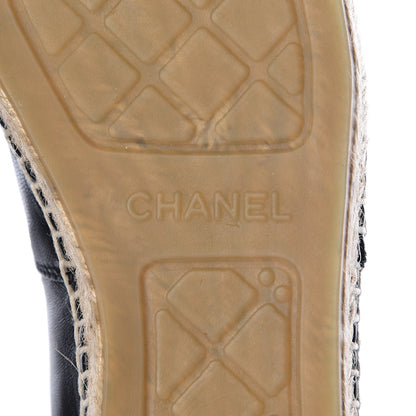 Chanel Lambskin CC Espadrilles 38 Black 7 of 9