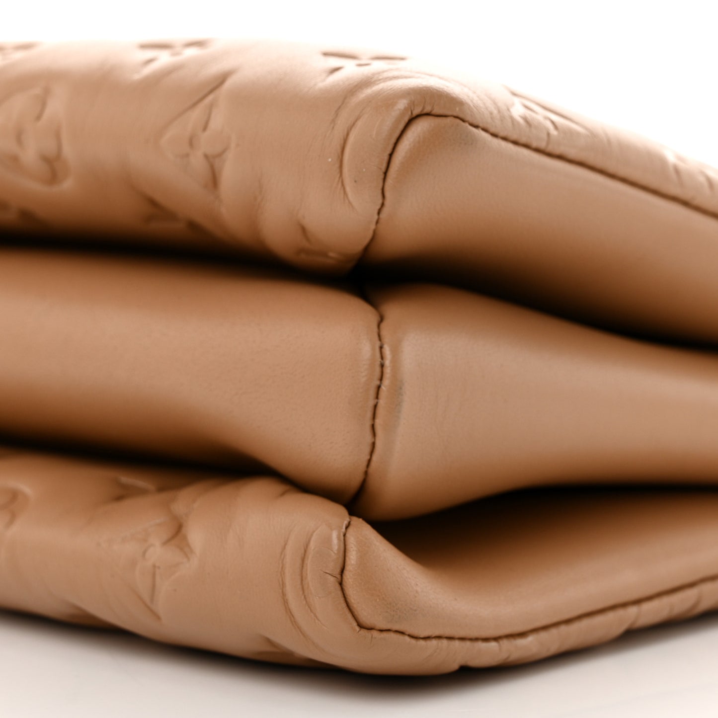 Lambskin Embossed Monogram Coussin PM Camel