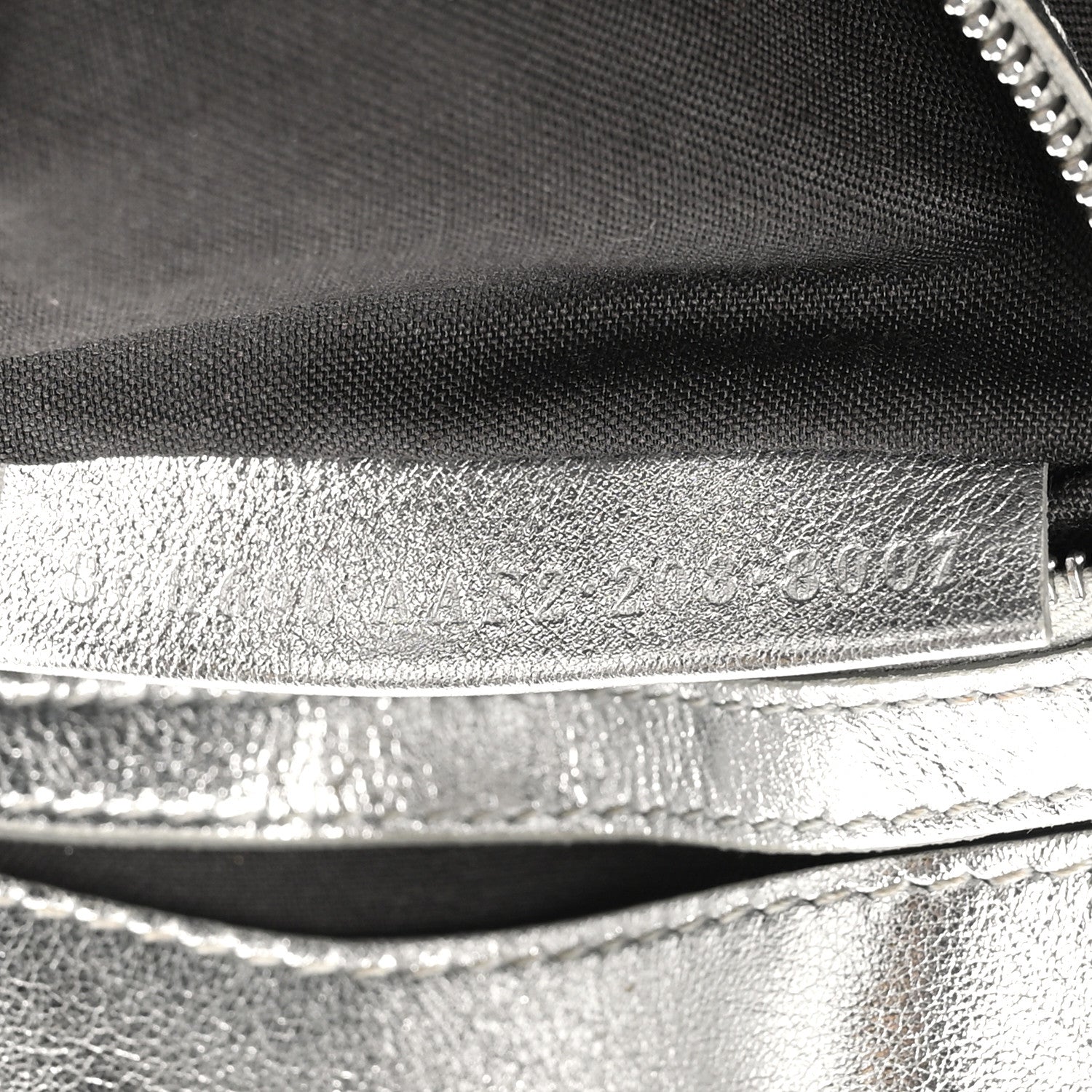 Fendi Vitello Catalan Mirror FF 1974 Embossed Baguette Argento 7 of 11