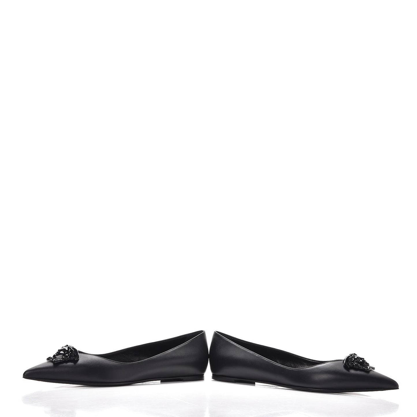 Calfskin Palazzo Ballerina Flats 39.5 Black