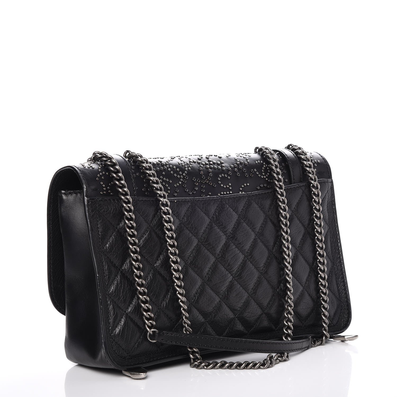 Chanel Studded Calfskin Lambskin Paris Dallas Flap Black 3 of 7