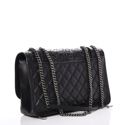 Chanel Studded Calfskin Lambskin Paris Dallas Flap Black 3 of 7