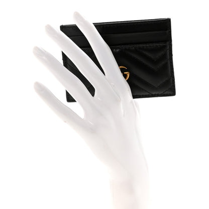 Gucci Calfskin Matelasse GG Marmont Card Holder Black 2 of 7