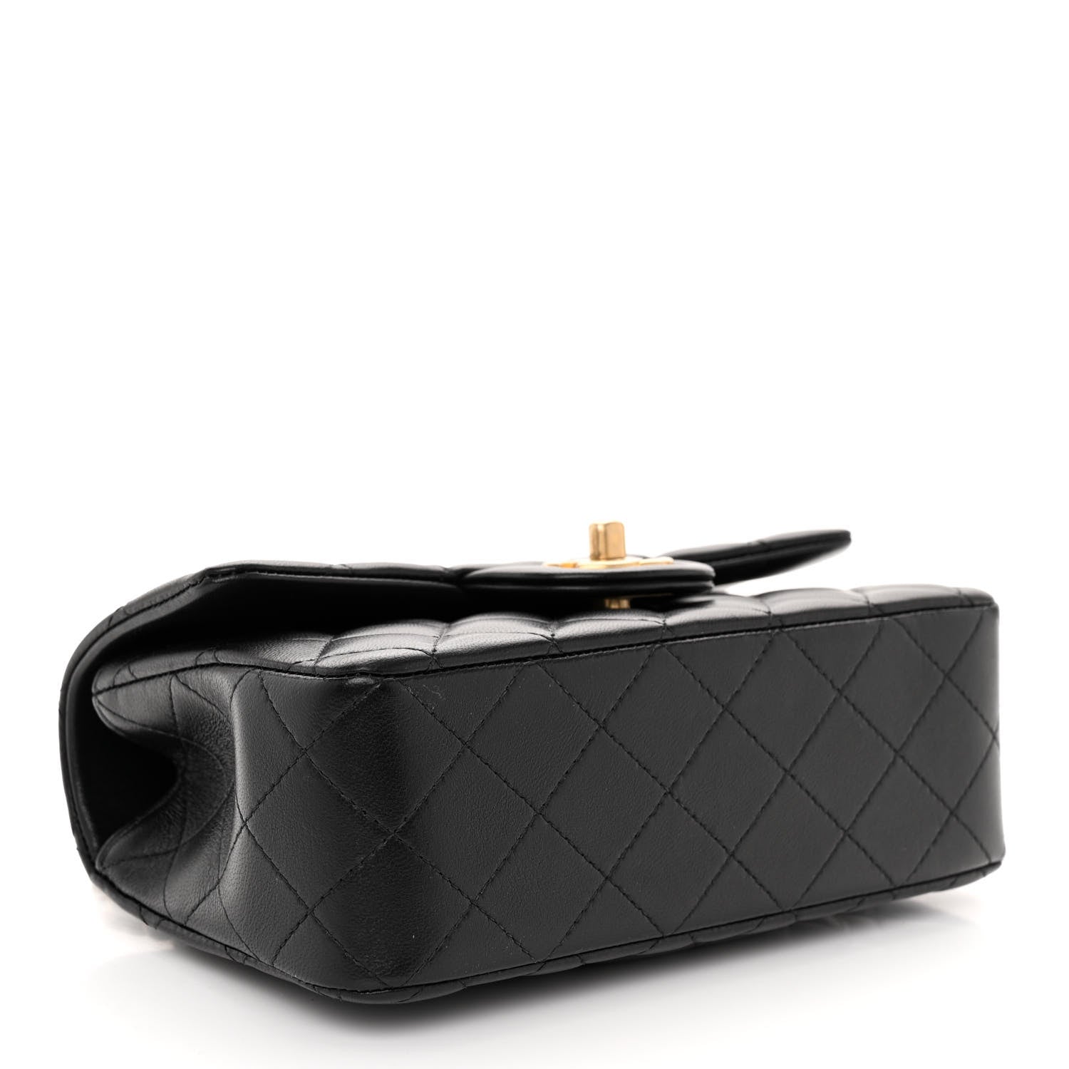 Chanel Lambskin Quilted Metal Mini Top Handle Rectangular Flap Black 4 of 10