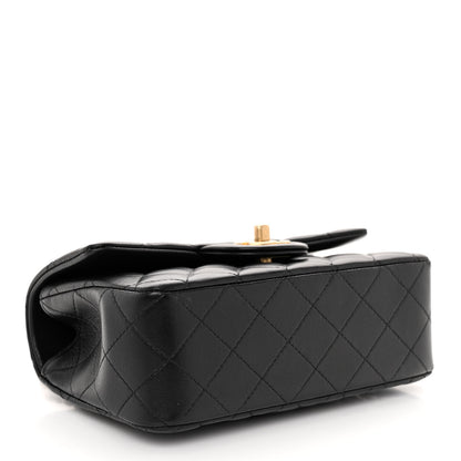 Chanel Lambskin Quilted Metal Mini Top Handle Rectangular Flap Black 4 of 10