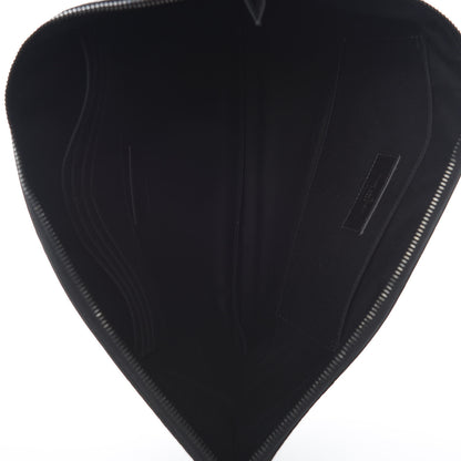 Saint Laurent Calfskin Crocodile Embossed Monogram Document Holder Black 5 of 9