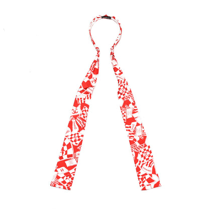 Chanel Silk Twill Headband Red White 4 of 5