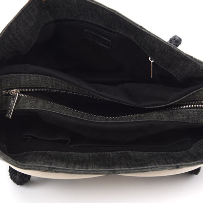 Chanel Coated Canvas Large CC Yacht Tote Black White 6 of 10