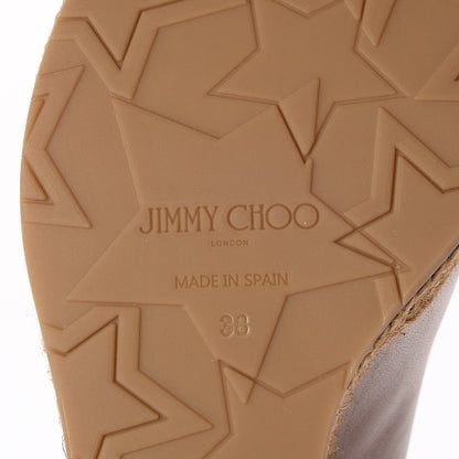 Jimmy Choo Nappa Cork Braided Amely 105 Wedge Sandals 38 Ballet Pink 6 of 10