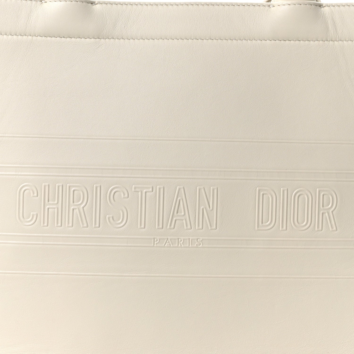 Christian Dior Calfskin Embossed Medium Book Tote Ivory Tote Ivory 8 of 10
