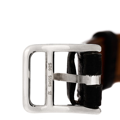 Hermes Sterling Silver Courchevel 20mm Kelly Cadena Quartz Watch Noir 11 of 12