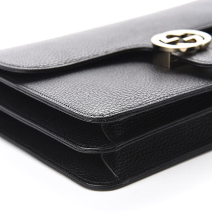 Gucci Dollar Calfskin Interlocking G Shoulder Bag Black 7 of 11