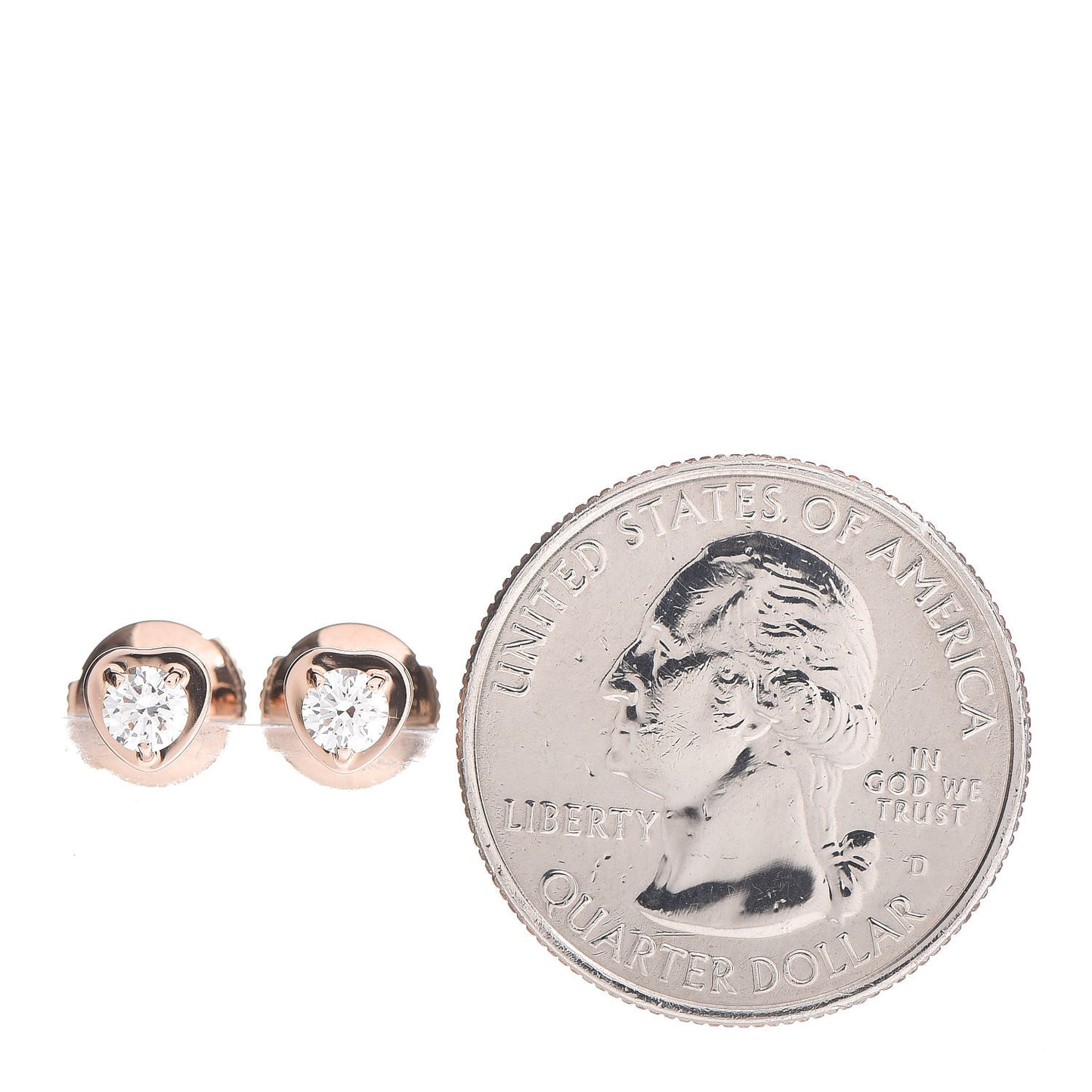 18K Pink Gold Diamond D'Amour Heart Earring