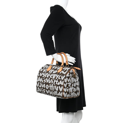 Louis Vuitton Monogram Graffiti Speedy 30 Silver 2 of 27