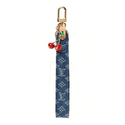 Louis Vuitton LV X TM Monogram Denim Cerise Dragonne Bag Charm Denim Blue 1 of 4