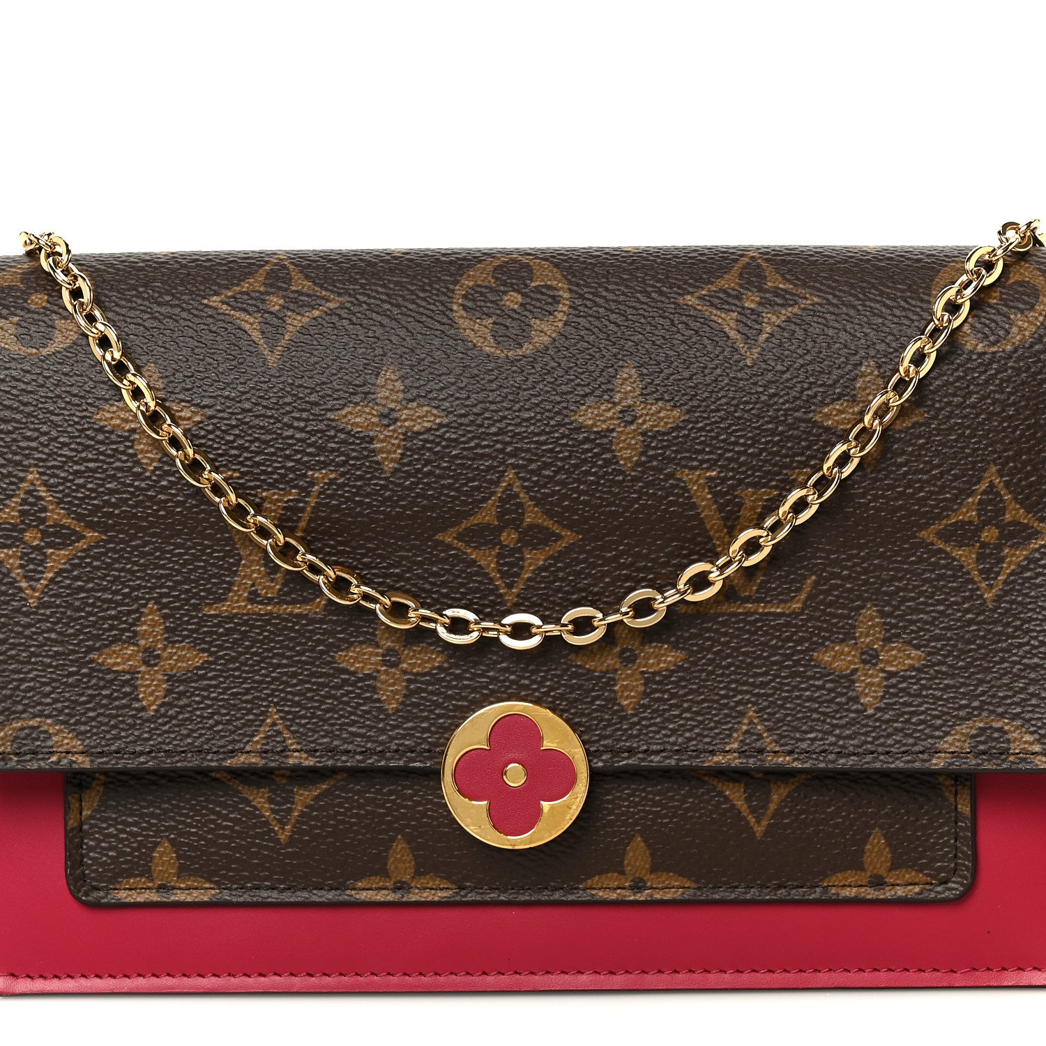 Louis Vuitton Monogram Flore Chain Wallet Fuchsia 7 of 10