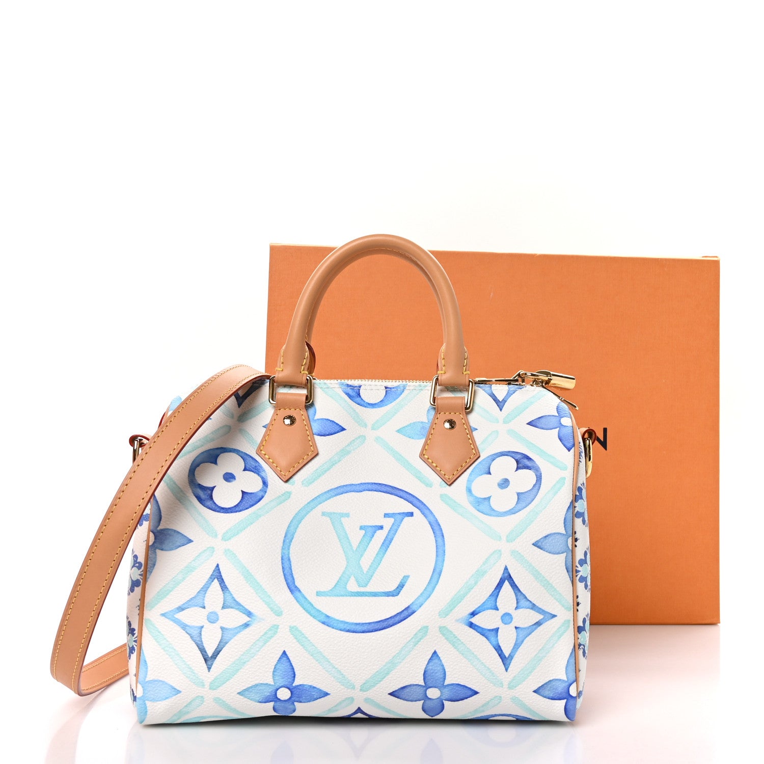 Louis Vuitton Monogram Tiles By The Pool Speedy Bandouliere 25 Lagoon Blue 12 of 12