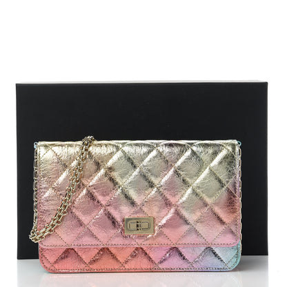 Chanel Metallic Goatskin Quilted 2.55 Reissue Wallet on Chain WOC Multicolor 12 of 12