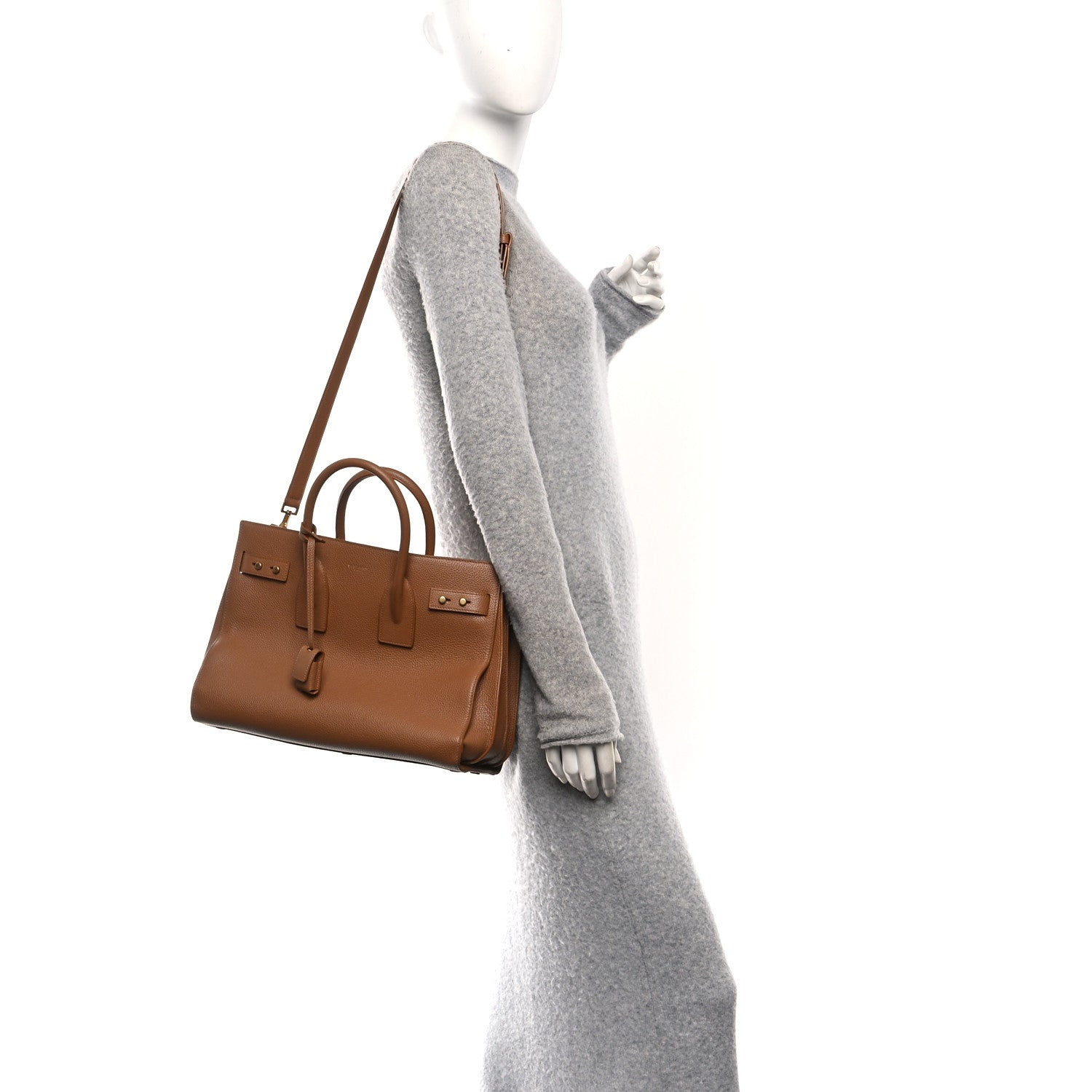 Saint Laurent Grained Calfskin Small Supple Sac De Jour Cinnamon 2 of 10