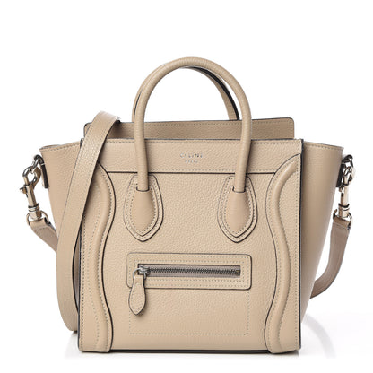 Celine Drummed Calfskin Nano Luggage Dune 1 of 11