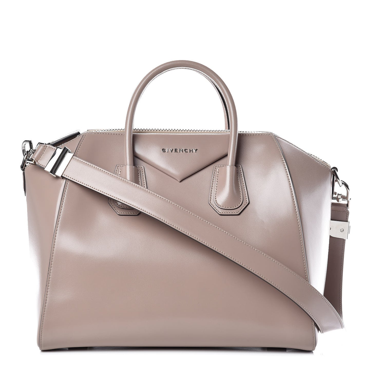Shiny Lord Calfskin Medium Antigona Taupe
