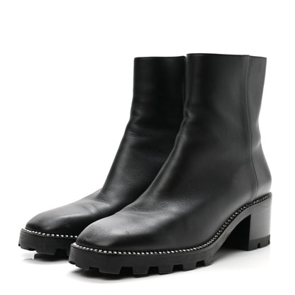 Jimmy Choo Grained Calfskin Crystal Embellished Mava Boots 40 Black 3 of 11