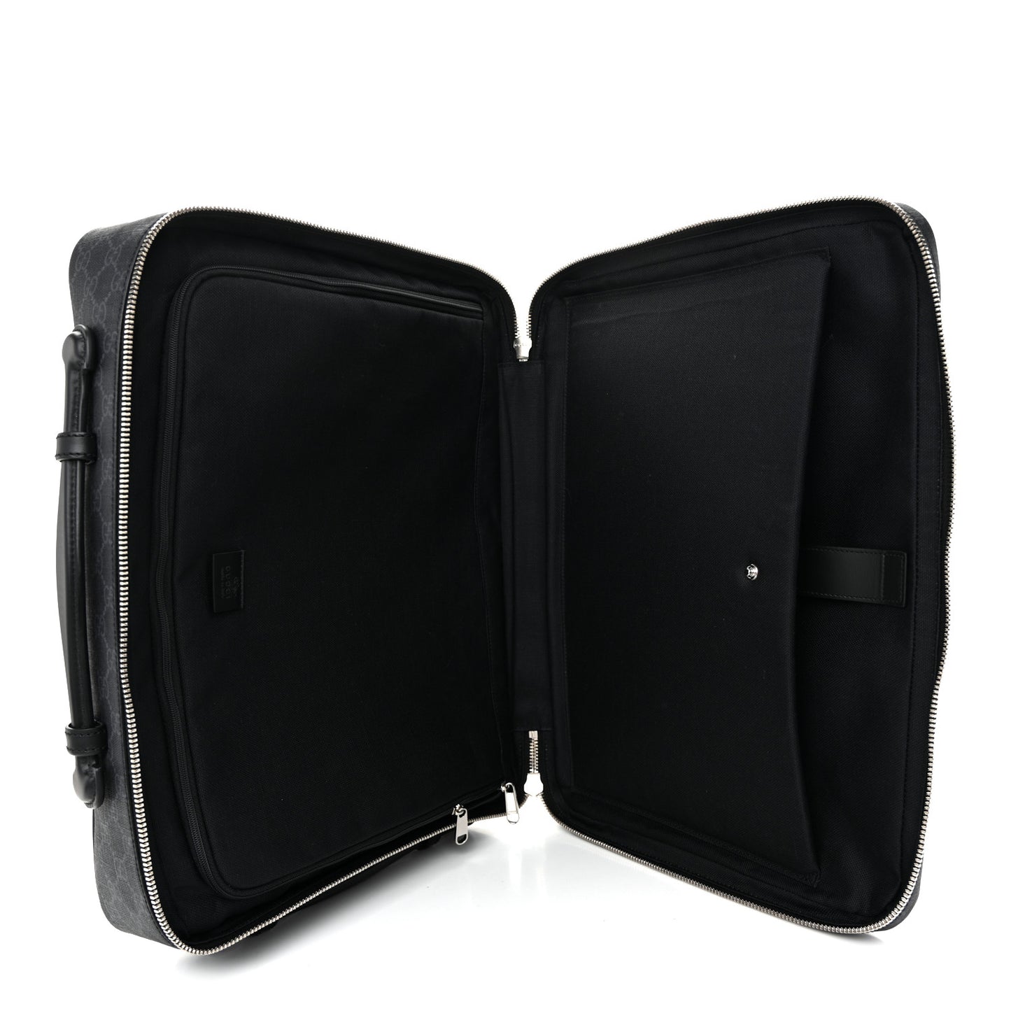 GG Supreme Monogram Briefcase Backpack Black Grey
