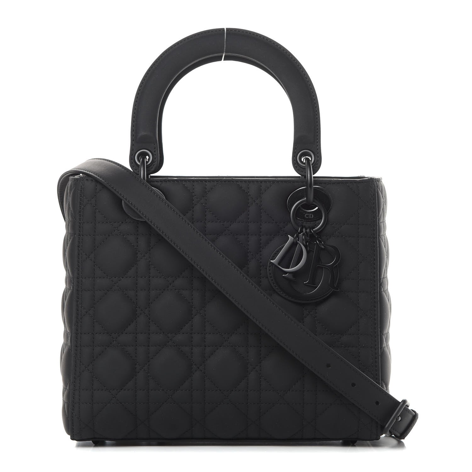 Christian Dior Ultra Matte Calfskin Cannage Medium Lady Dior Black 1 of 10