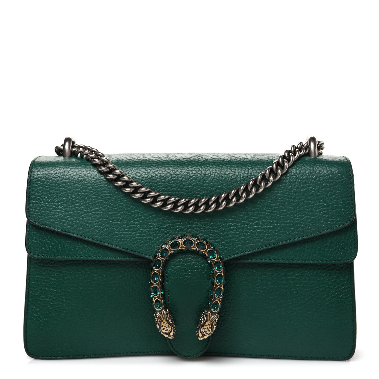 Gucci Pebbled Calfskin Small Dionysus Shoulder Bag Emerald 1 of 10