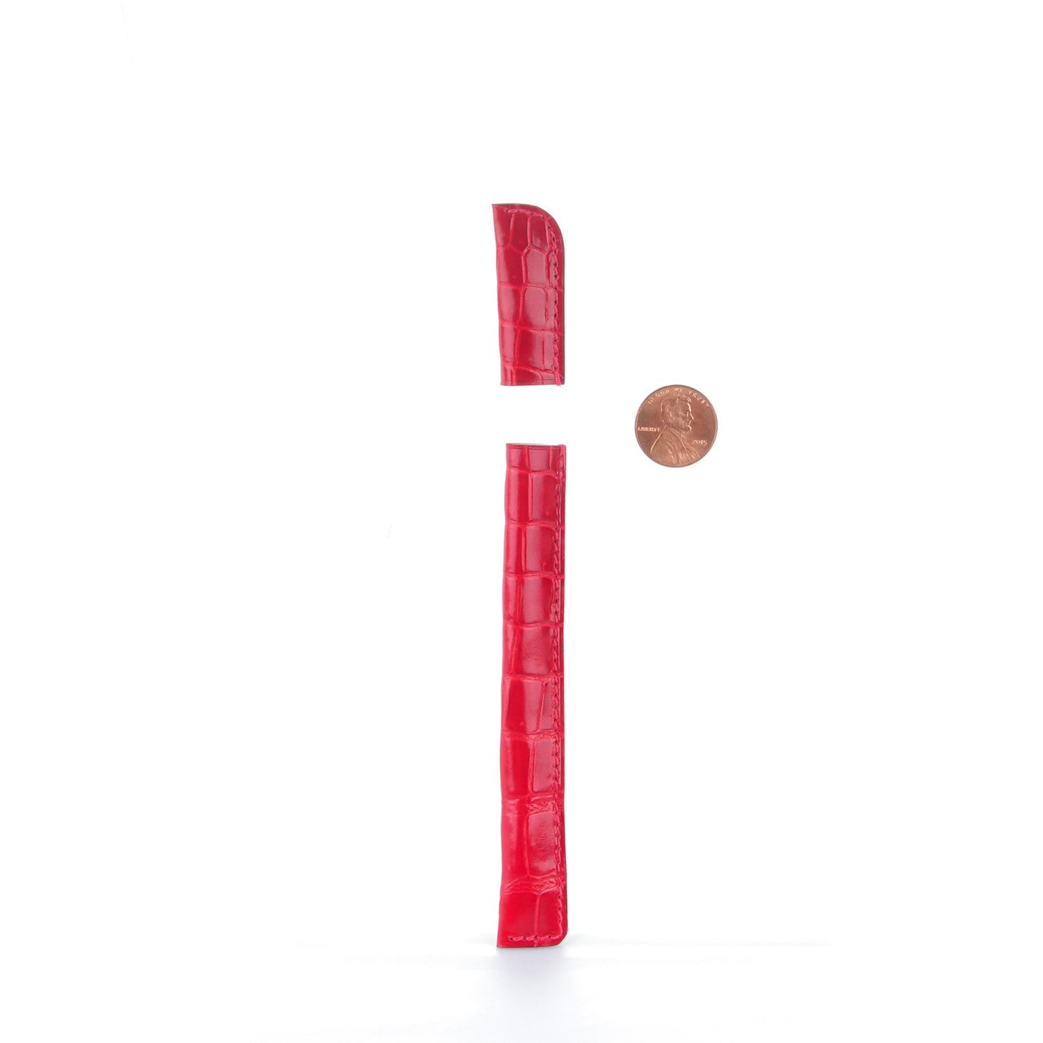 Hermes Shiny Crocodile Petit H Pen Holder Rouge Vif 2 of 4