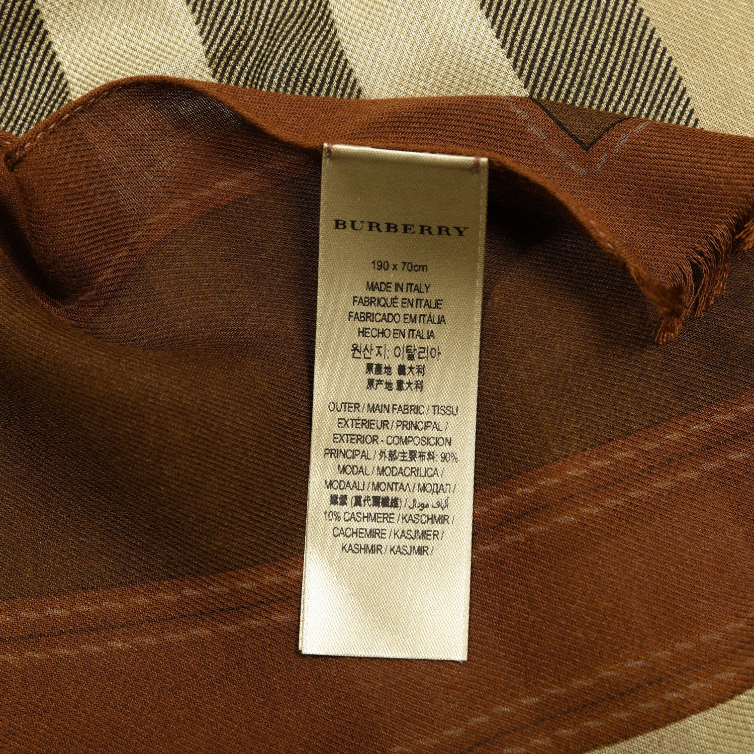 Burberry Modal Cashmere Haymarket Check Scarf Bronze 4 of 4