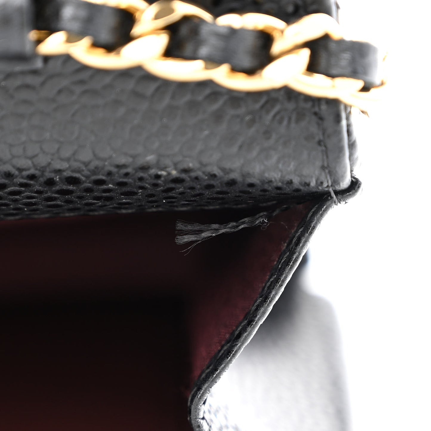 Caviar Quilted Wallet on Chain WOC Black